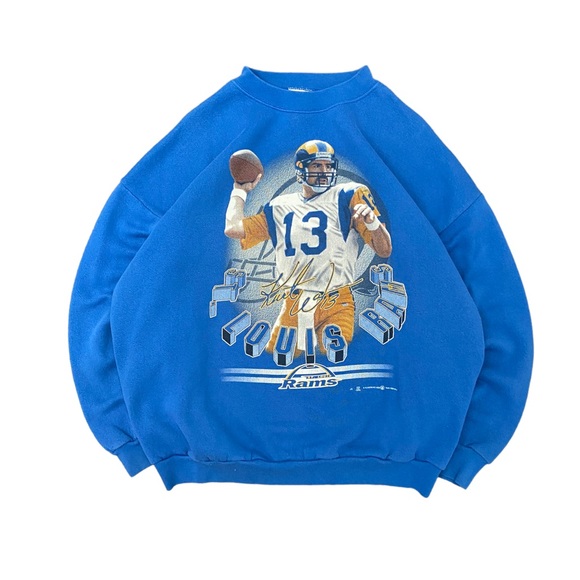 Vintage 1999 Kurt Warner St Louis Rams Crewneck - Picture 1 of 7